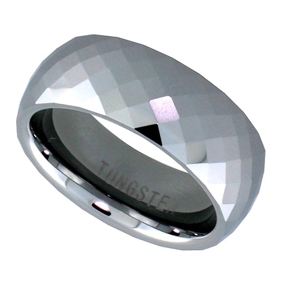 Other - Tungsten Carbide 8 mm Faceted Dome Wedding Band